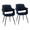 Vintage Flair Glam/art Deco Accent/Dining Chair in Black Metal and Blue Velvet- Set of 2 — pair view