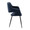 Vintage Flair Glam/art Deco Accent/Dining Chair in Black Metal and Blue Velvet- Set of 2 — side view