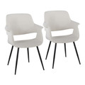 Vintage Flair Glam/art Deco Accent/Dining Chair in Black Metal and Cream Velvet- Set of 2 — pair view