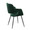 Vintage Flair Glam/art Deco Accent/Dining Chair in Black Metal and Green Velvet- Set of 2 — rear three-quarter view