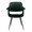 Vintage Flair Glam/art Deco Accent/Dining Chair in Black Metal and Green Velvet- Set of 2 — front view