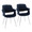 Vintage Flair Glam/art Deco Accent/Dining Chair in Chrome Metal and Blue Velvet- Set of 2 — pair view