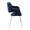Vintage Flair Glam/art Deco Accent/Dining Chair in Chrome Metal and Blue Velvet- Set of 2 — side view