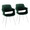 Vintage Flair Glam/art Deco Accent/Dining Chair in Chrome Metal and Green Velvet- Set of 2 — pair view