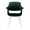 Vintage Flair Glam/art Deco Accent/Dining Chair in Chrome Metal and Green Velvet- Set of 2 — front view