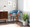 Vintage Mod Mid-Century Modern Dining/Accent Chair in Walnut Wood and Blue Fabric- Set of 2 — lifestyle photo 2