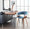 Vintage Mod Mid-Century Modern Dining/Accent Chair in Walnut Wood and Blue Fabric- Set of 2 — lifestyle photo 7