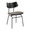 Walker Mid-Century Modern Chair in Black Metal, Dark Grey Faux Leather, and Black Wood- Set of 2 — product view