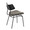 Walker Mid-Century Modern Chair in Black Metal, Dark Grey Faux Leather, and Black Wood- Set of 2 — rear three-quarter view