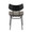 Walker Mid-Century Modern Chair in Black Metal, Dark Grey Faux Leather, and Black Wood- Set of 2 — back view