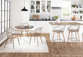 Winston accent chairs & seating in Antique Copper Metal, Whitewashed Wood