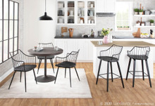 Winston accent chairs & seating in Black Metal, Black Wood