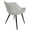 Wrangler accent chair in Black Metal, Light Grey Cowboy Fabric, back and side view