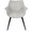 Wrangler accent chair in Black Metal, Light Grey Cowboy Fabric, front view