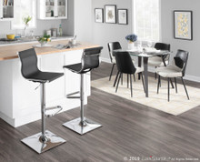 Wayne accent chairs & seating in Black Metal, Cream Fabric, Black PU, featuring upholstered seat