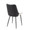 Wayne accent chairs & seating in Black Metal, Cream Fabric, Black PU, back and side view, featuring upholstered seat
