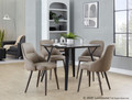 York accent chairs & seating in Dark Walnut Wood, Brown PU, featuring wood frame