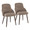 York Upholstered Contemporary Chair in Dark Walnut Wood and Brown Faux Leather- Set of 2 — pair view