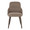 York Upholstered Contemporary Chair in Dark Walnut Wood and Brown Faux Leather- Set of 2 — front view