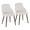 York Upholstered Contemporary Chair in Dark Walnut Wood and White Faux Leather- Set of 2 — pair view