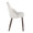 York Upholstered Contemporary Chair in Dark Walnut Wood and White Faux Leather- Set of 2 — side view
