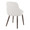 York Upholstered Contemporary Chair in Dark Walnut Wood and White Faux Leather- Set of 2 — rear three-quarter view