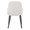 York Upholstered Contemporary Chair in Dark Walnut Wood and White Faux Leather- Set of 2 — back view