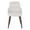 York Upholstered Contemporary Chair in Dark Walnut Wood and White Faux Leather- Set of 2 — front view