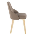 York accent chairs & seating in Natural Wood, Brown PU, side view, featuring wood frame