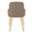 York Upholstered Contemporary Chair in Natural Wood and Brown Faux Leather- Set of 2 — back view
