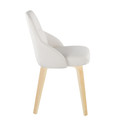 York accent chairs & seating in Natural Wood, White PU, side view, featuring wood frame