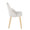 York Upholstered Contemporary Chair in Natural Wood and White Faux Leather- Set of 2 — side view