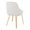 York Upholstered Contemporary Chair in Natural Wood and White Faux Leather- Set of 2 — rear three-quarter view