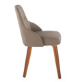 York accent chairs & seating in Walnut Wood, Brown PU, side view, featuring wood frame