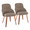 York Upholstered Contemporary Chair in Walnut Wood and Brown Faux Leather- Set of 2 — pair view