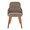 York Upholstered Contemporary Chair in Walnut Wood and Brown Faux Leather- Set of 2 — front view