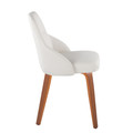 York accent chairs & seating in Walnut Wood, White PU, side view, featuring wood frame