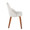 York Upholstered Contemporary Chair in Walnut Wood and White Faux Leather- Set of 2 — side view