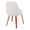 York Upholstered Contemporary Chair in Walnut Wood and White Faux Leather- Set of 2 — rear three-quarter view