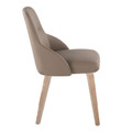 York accent chairs & seating in Whitewashed Wood, Brown PU, side view, featuring wood frame
