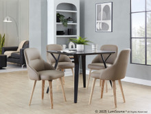 York accent chairs & seating in Whitewashed Wood, Brown PU, featuring wood frame