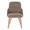 York accent chairs & seating in Whitewashed Wood, Brown PU, front view, featuring wood frame