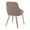 York Upholstered Contemporary Chair in Whitewashed Wood and Brown Faux Leather- Set of 2 — rear three-quarter view