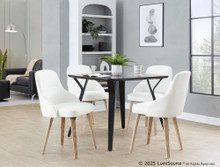 York accent chairs & seating in Whitewashed Wood, White PU, featuring wood frame