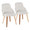 York Upholstered Contemporary Chair in Zebra Wood and White Faux Leather- Set of 2 — pair view