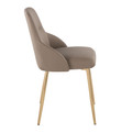 York accent chairs & seating in Gold Metal, Brown PU, side view, featuring faux leather design and leather design