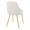 York Upholstered Contemporary Chair in Gold Metal and White Faux Leather- Set of 2 — rear three-quarter view