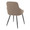 York Upholstered Contemporary Chair in Black Metal and Brown Faux Leather- Set of 2 — rear three-quarter view