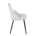 York accent chairs & seating in Black Metal, White PU, side view, featuring faux leather design and leather design