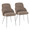 York Upholstered Contemporary Chair in Chrome Metal and Brown Faux Leather- Set of 2 — pair view